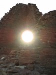Sun in doorway at Pueblo Bonita Chaco Canyon